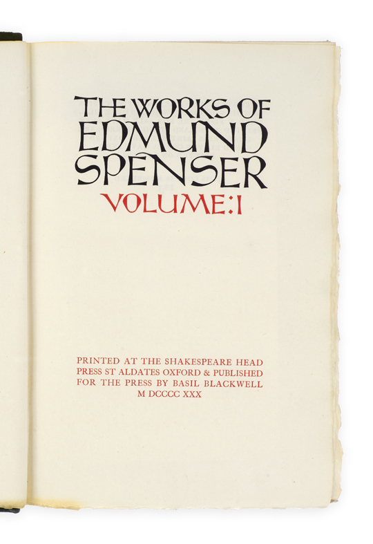 The Works of Edmund Spenser. - Bernard Quaritch Ltd